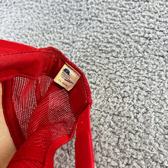 Vintage Turkey Point Trucker Hat Snapback Adult Red Black Spellout 90s Canada - Picture 5 of 7